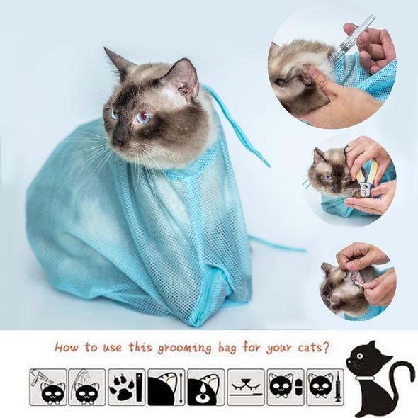Adjustable Multifunctional Polyester Cat Washing Bag