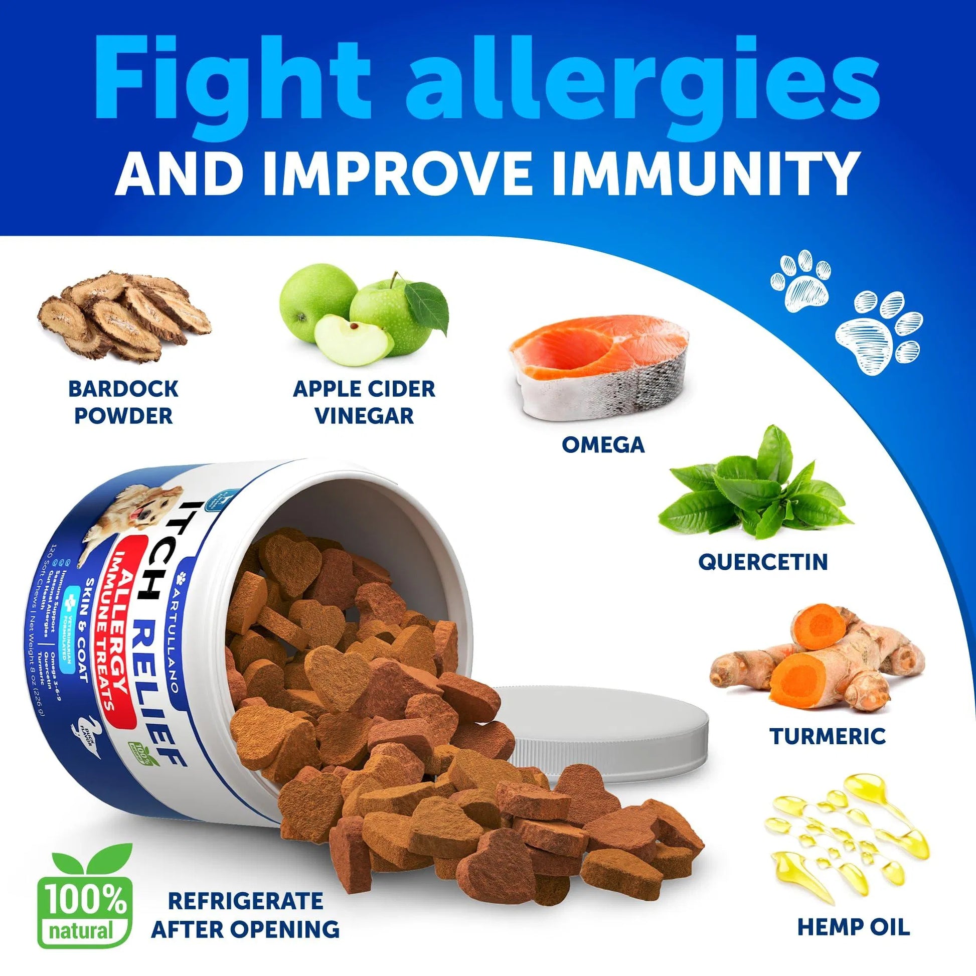 Dog Allergy Relief Chews Itching Skin Relief For Dogs Fish Oil 3 Seasonal Allergies Chews - Gleeful Tails