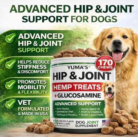 Hemp Hip And Joint Supplement For Dogs Glucosamine For Dogs Joint Pain Relief With MSM Advanced Dog Joint Supplement Health Glucosamine For Dogs Chews - Gleeful Tails