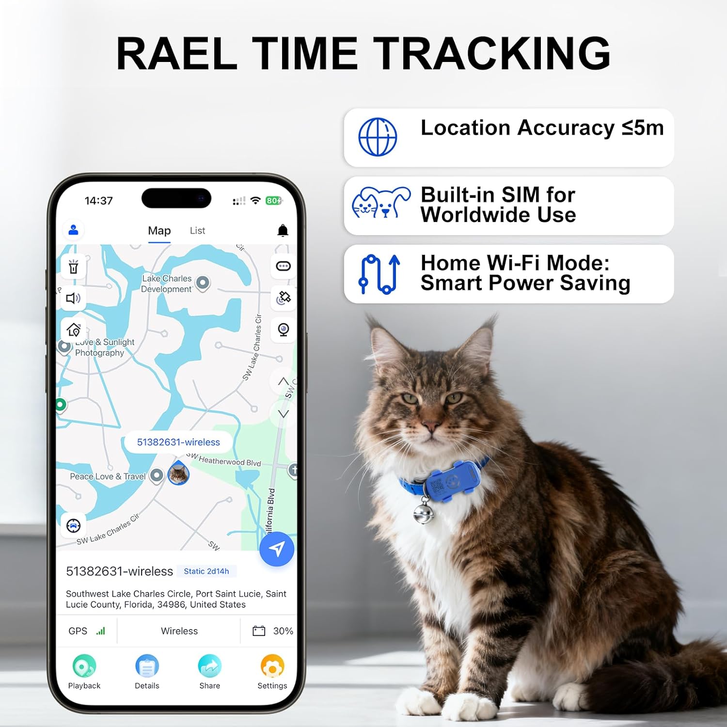 Dog GPS Tracker Real Time, Anti-Lost Pet Tracker With Geofence, Alerts, Unlimited Distance Tracking Attachment - Gleeful Tails