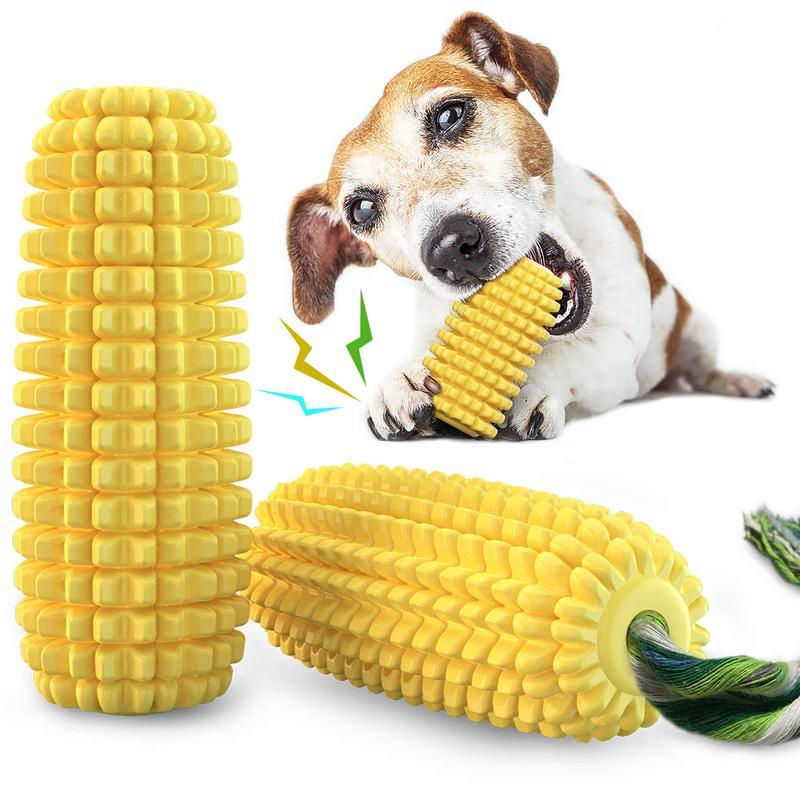 Indestructible Squeaky Corn Stick Dog Chew Toy For Small Medium and Large Breeds - Gleeful Tails