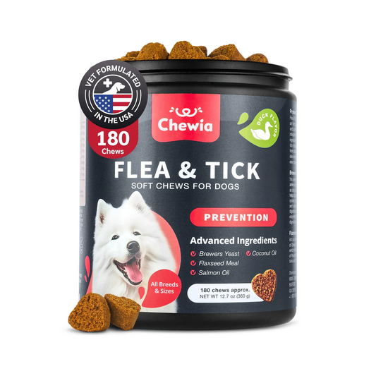 Dog Flea And Tick Treatment Chews FleaTick Prevention For Dogs Chewables Natural Dog Flea & Tick Control Soft Treats Immune Support Supplement - Gleeful Tails
