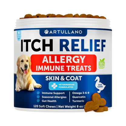Dog Allergy Relief Chews Itching Skin Relief For Dogs Fish Oil 3 Seasonal Allergies Chews - Gleeful Tails